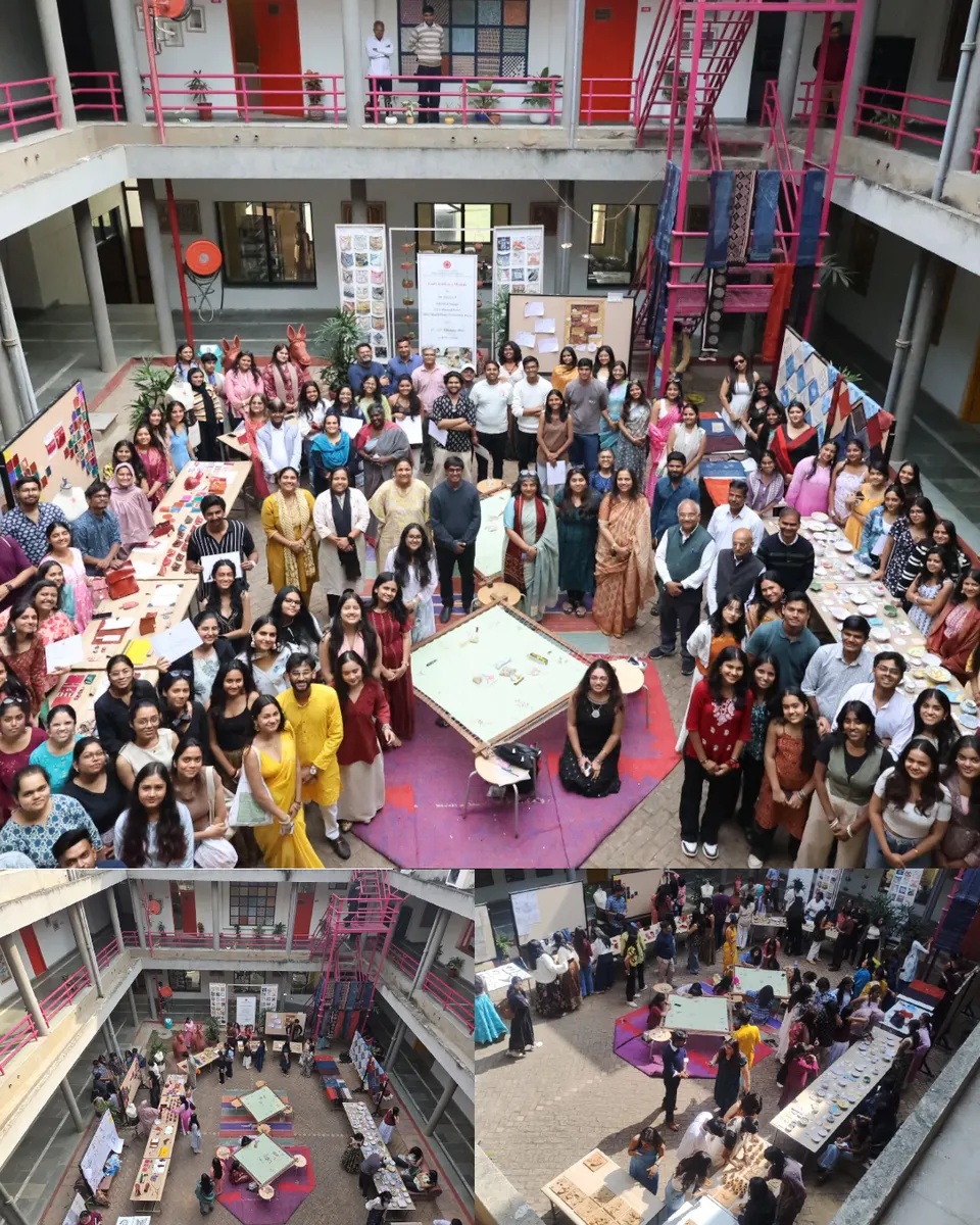 Students and craftsmen gathered in the IICD Jaipur courtyard during the immersion programme