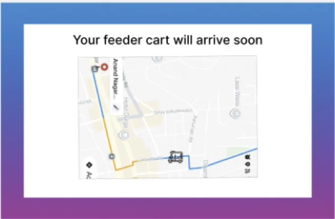 The feeder cart is on its way, shown on the map.
